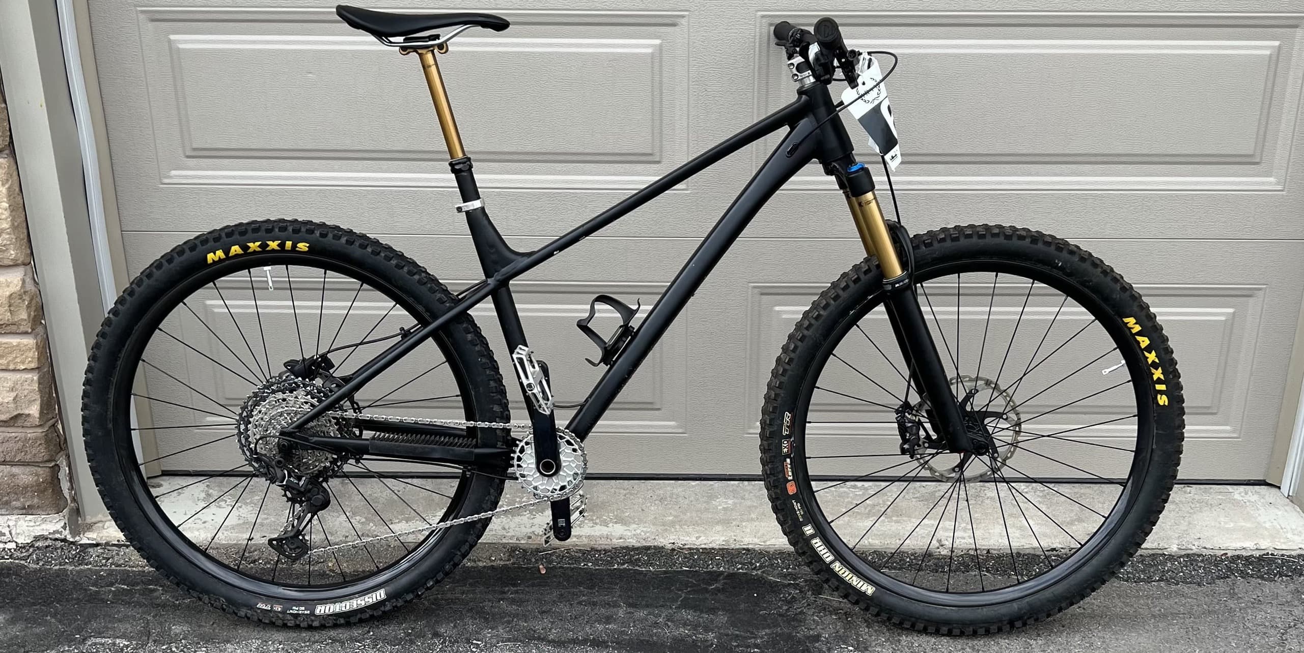 Black hardtail mountain bike